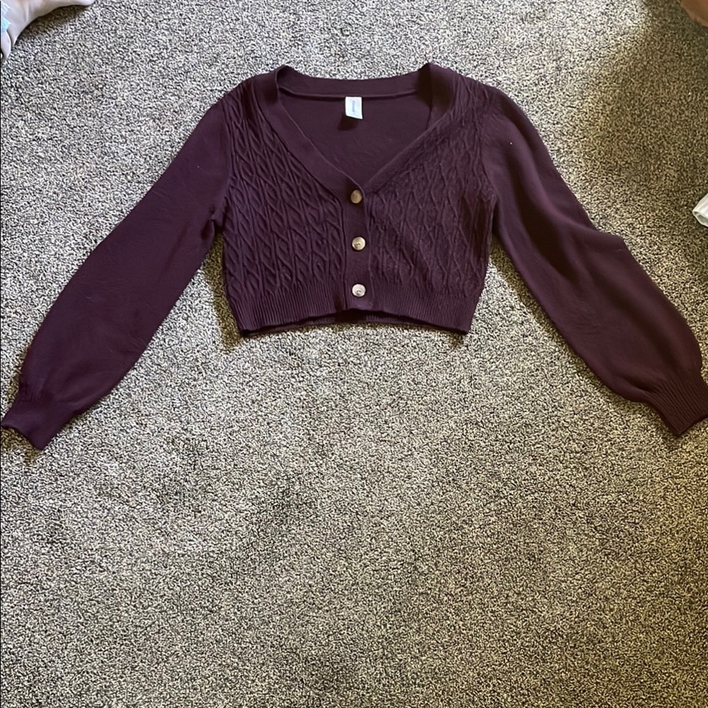 Abound Women's V-Neck Sweater - Dark Purple